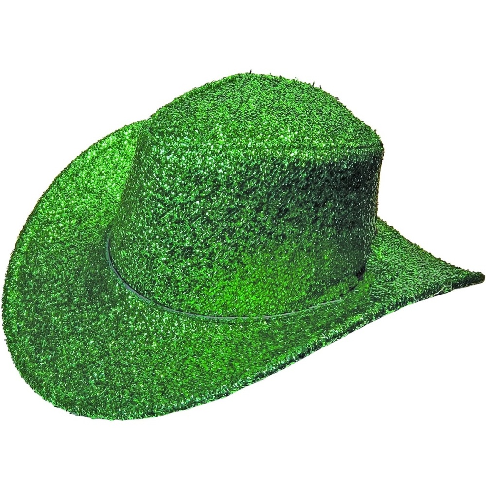 Green Glitter Cowboy Hat